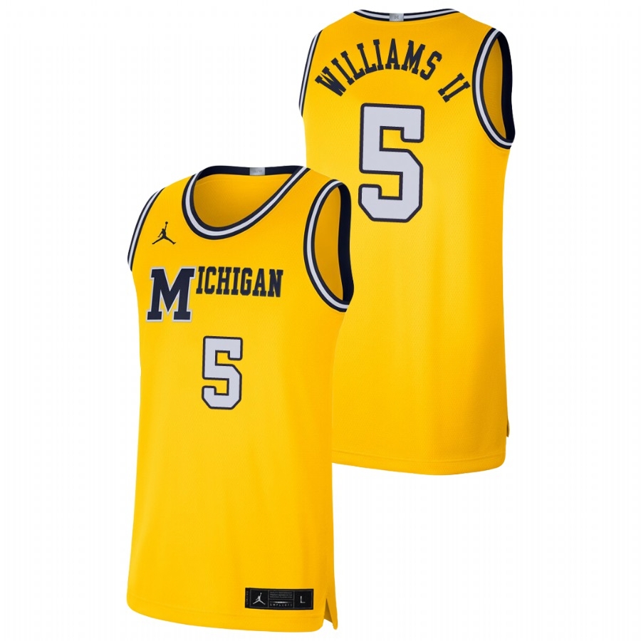 Michigan Wolverines Men's NCAA Terrance Williams II #5 Maize Retro Limited College Basketball Jersey BQO6649KV